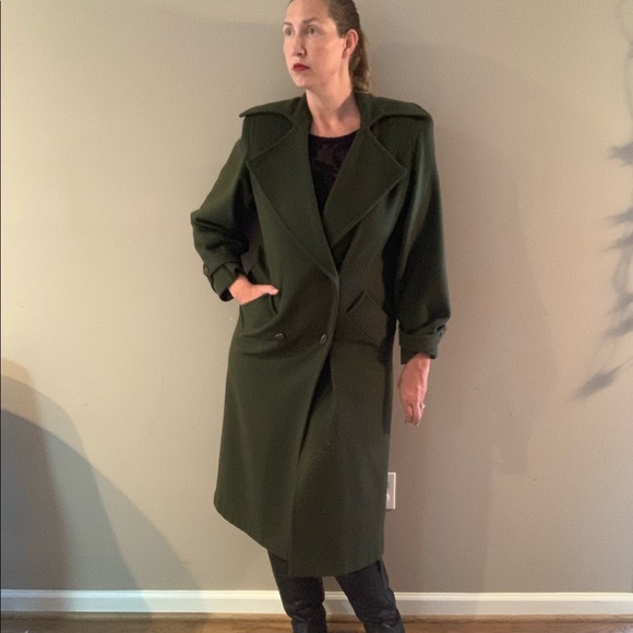 Vintage 80s Beau Brem Wool Trench Coat - Picture 3 of 8